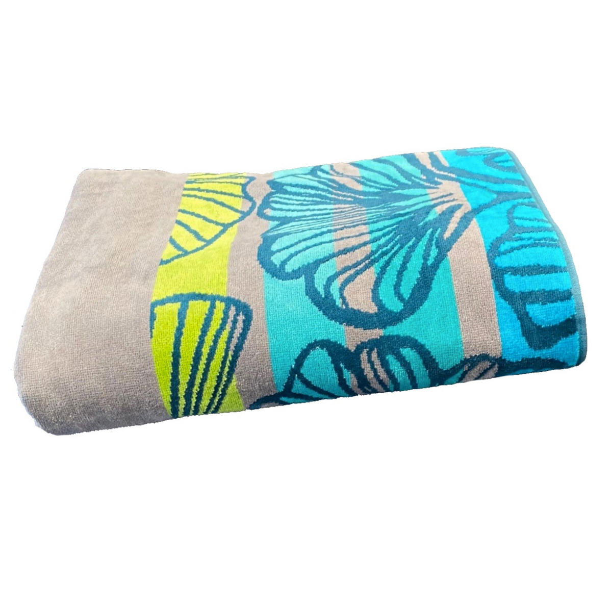 STRANDTUCH Frottee Velours Jacquard Camada 140x180 400g/m² - Grau, Textil (140/180cm) - LE COMPTOIR DE LA PLAGE