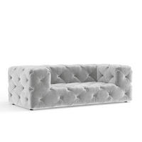 2-SITZER-SOFA Cosimo Hellgrau Samtstoff - Hellgrau/Schwarz, Holz/Holzwerkstoff (193/71/100cm) - Maison de Reve