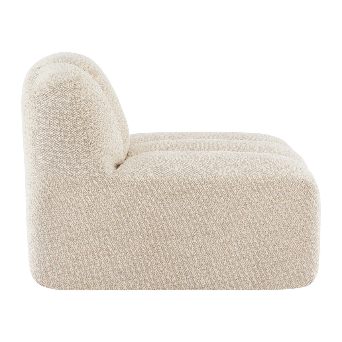 SESSEL ohne Armlehnen aus Granular Fleece, DE-42651, Beige-Weiß - Beige/Weiß, Textil (78/79/104cm) - ComfortXL