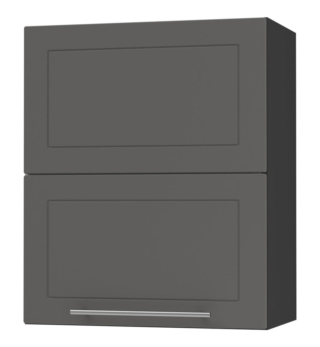 KÜCHENHÄNGESCHRANK Kvantum W8B/60 Graphit Matt / Schwarz Matt 60 / 32,5 / 72cm - Schwarz/Graphitfarben, Holz/Holzwerkstoff (60/72/32.5cm) - Feldmann-Wohnen
