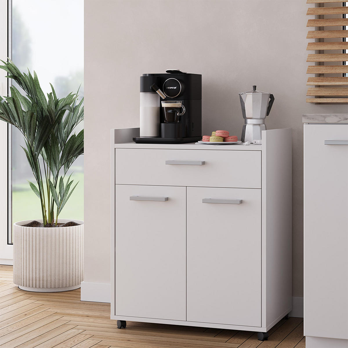 ROLLCONTAINER Ansel Weiß 60 x 40 cm mit Schubladen - Weiß, Holzwerkstoff (60/77.4/40cm) - Vicco