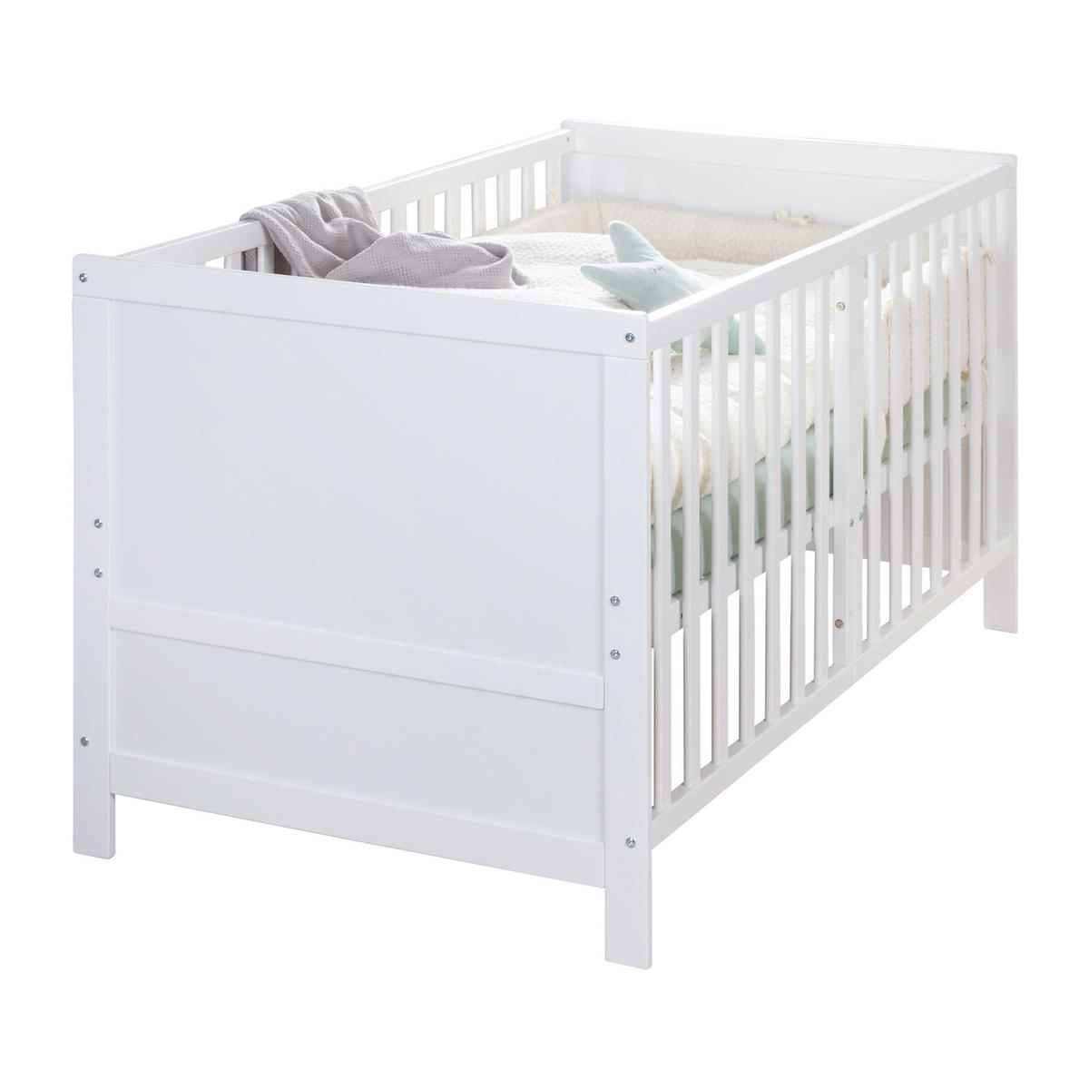 BABYBETT Easy Sleep 70 x 140 cm - Weiß, Holzwerkstoff (70/140cm) - Roba