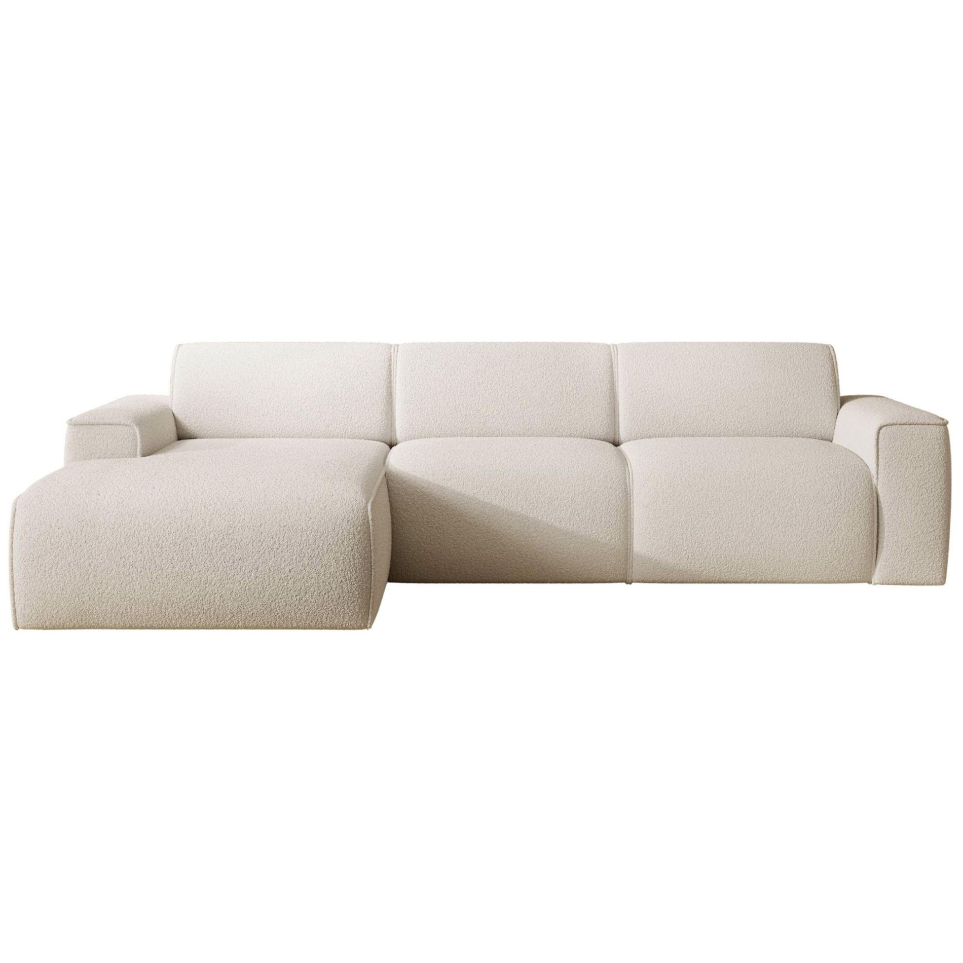 ECKSOFA Bouvi Creme links - Creme/Schwarz, Kunststoff/Textil (310/165cm) - Selsey