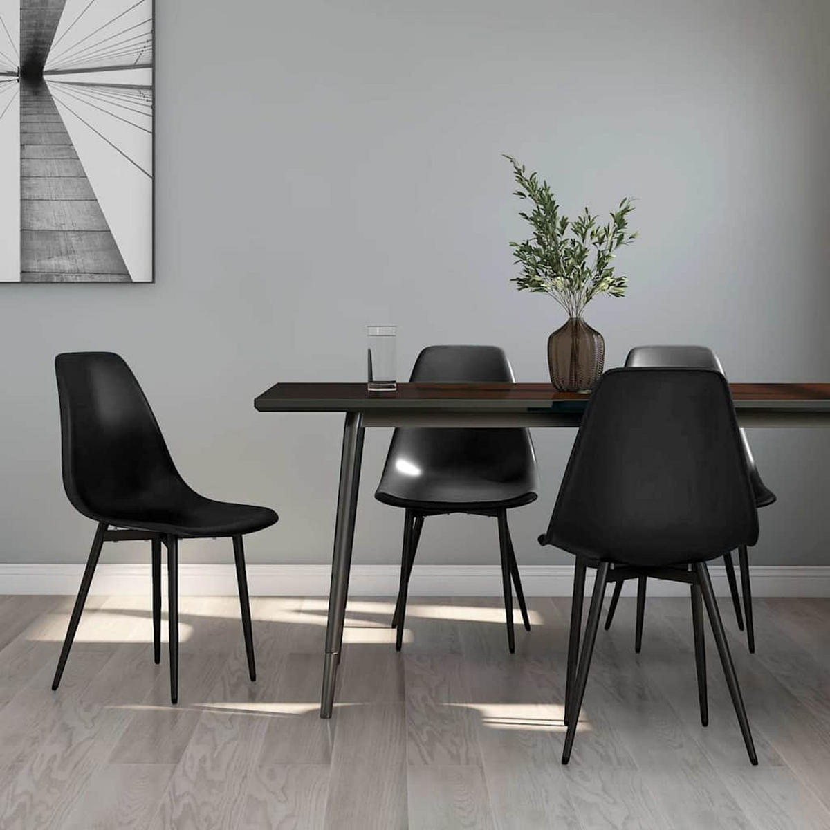 ESSZIMMERSTÜHLE 4 Stk. Schwarz PP 46*52*84cm - Schwarz, Kunststoff (46/84/52cm) - ZMH