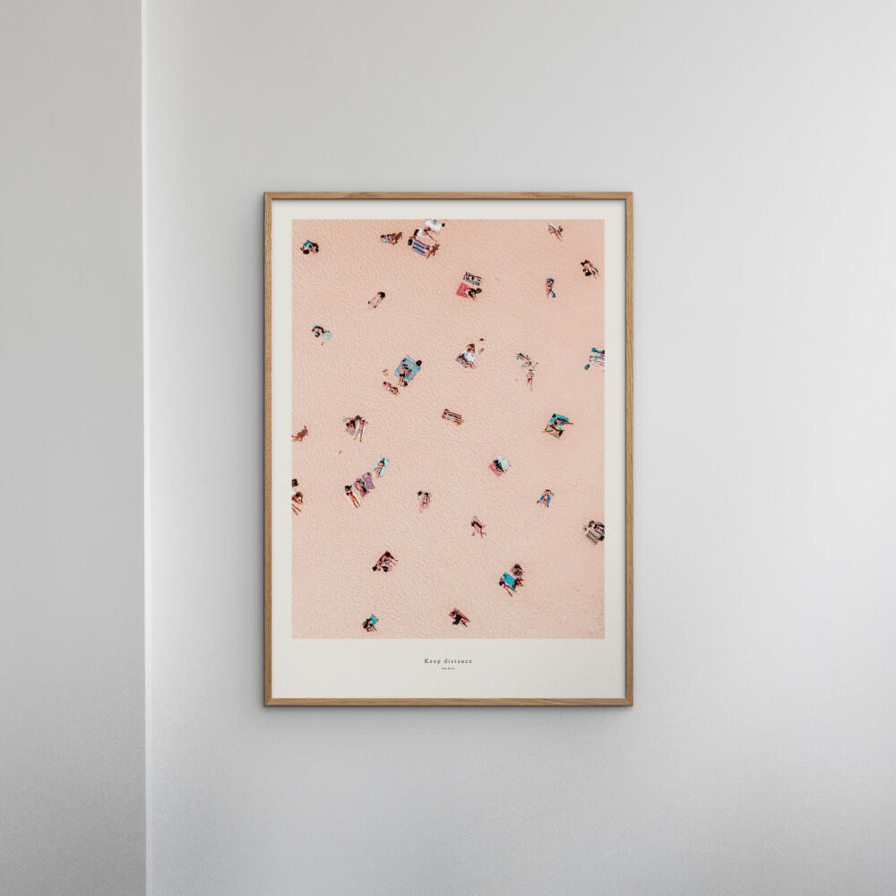 POSTER mit Rahmen A.P. Atelier - Distance - Pink/Eichefarben, Holz/Papier (50/70cm) - Poster&Frame