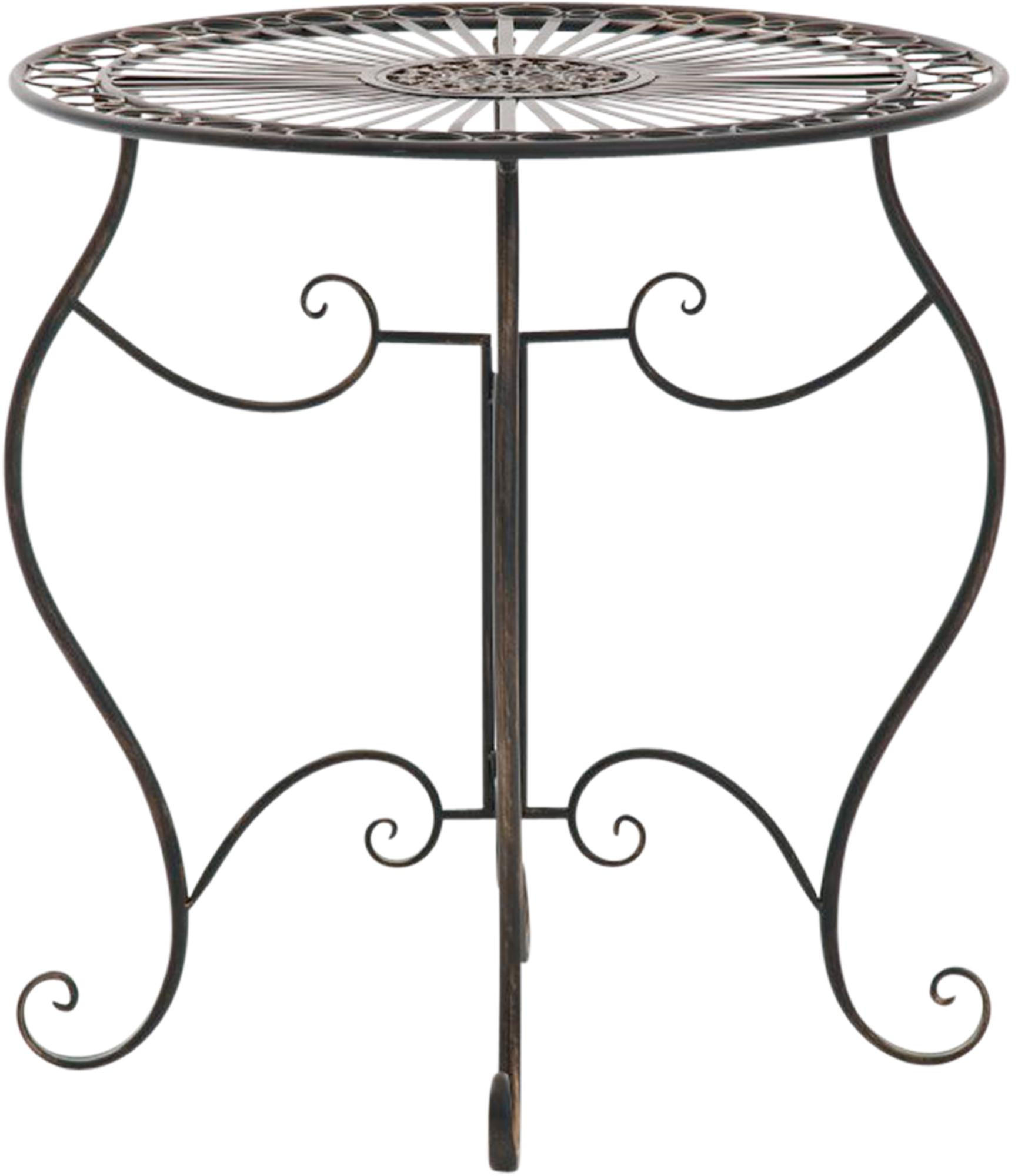 GARTENTISCH rund Ø70 cm Metall Bronze - Bronzefarben, Metall (70/70/72cm) - CLP