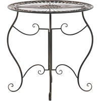 GARTENTISCH rund Ø70 cm Metall Bronze - Bronzefarben, Metall (70/70/72cm) - CLP