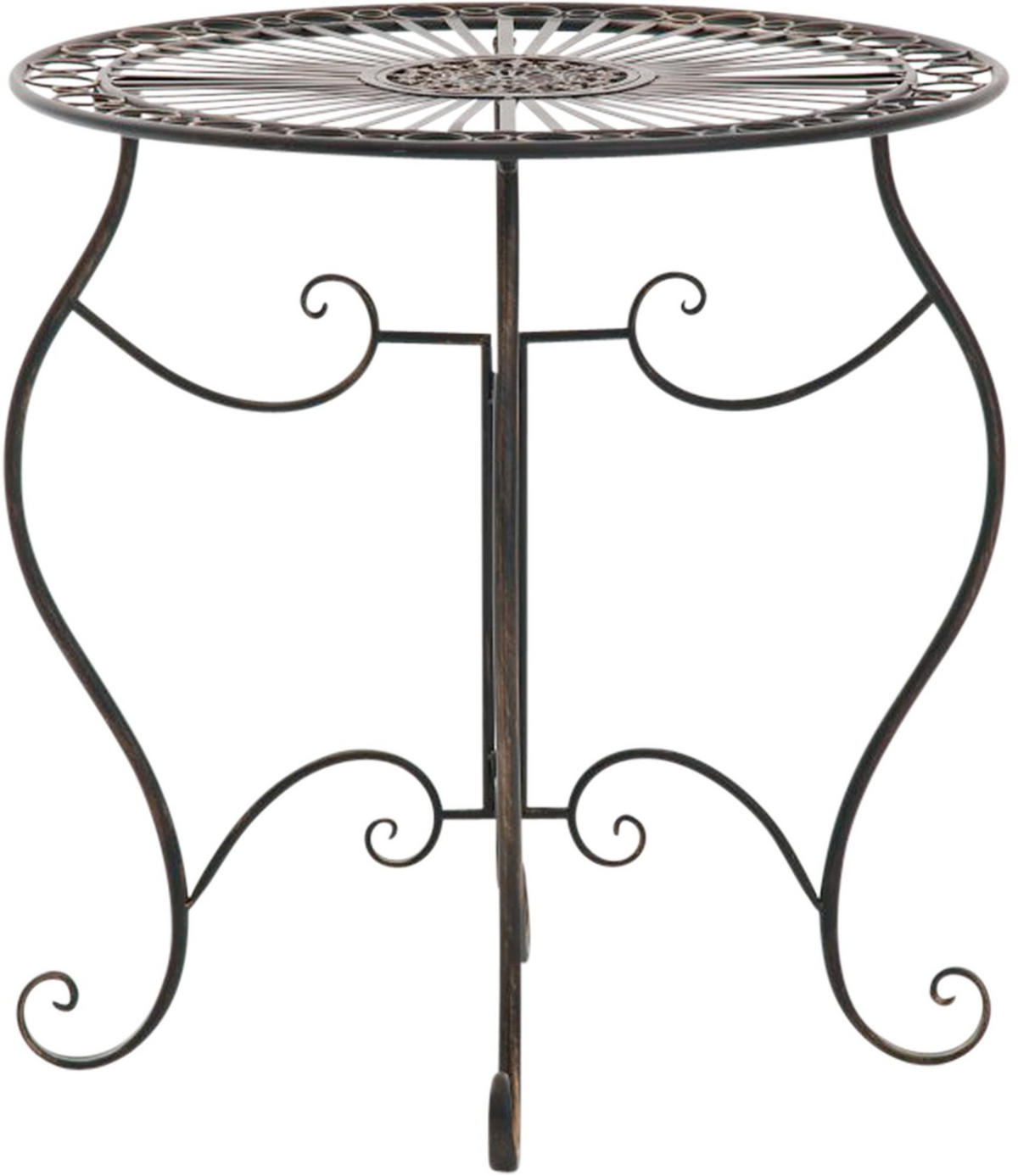 GARTENTISCH rund Ø70 cm Metall Bronze - Bronzefarben, Metall (70/70/72cm) - CLP