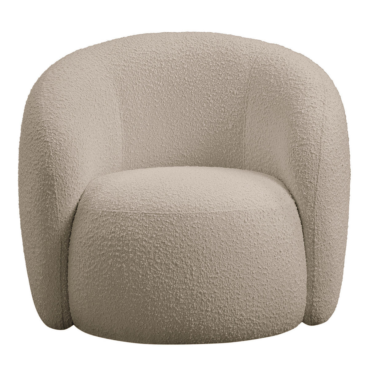 SESSEL - Bouclé - Taupe/Schwarz, Kunststoff/Textil (89/76/83cm) - home24