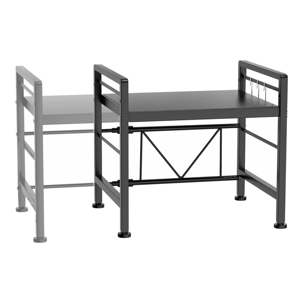 MIKROWELLENREGAL Sorsele - Schwarz, Metall (63/47.5/32cm) - [en.casa]