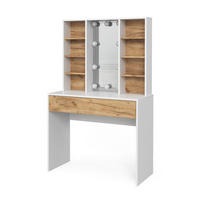 SCHMINKTISCH Alexa Goldkraft Eiche/Weiß 93 cm mit LED Beleuchtung - Honigeiche/Weiß, Holzwerkstoff (93/147/40cm) - Vicco
