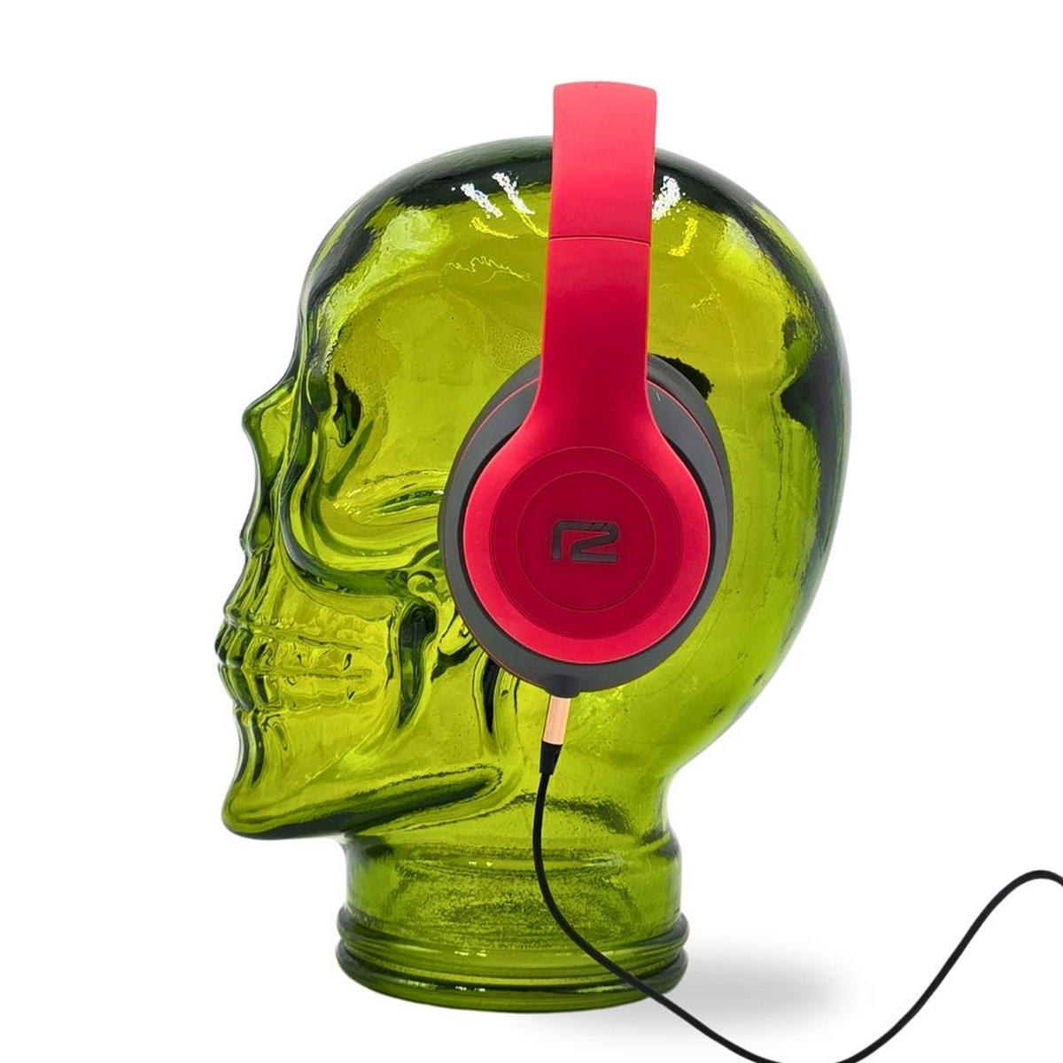 KOPFHÖRERSTÄNDER TOTENKOPF Glas T02 limette - Limette, Glas (19/26/19cm) - DESIGN DELIGHTS