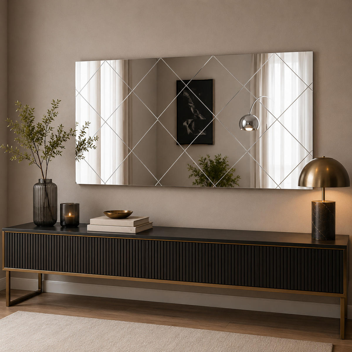 SPIEGEL Divinity Karo Design 60x120cm - Transparent, Holzwerkstoff (120/60/2.2cm) - moebel17