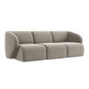 3-SITZER SOFA Samt Stoff Grau - Taupe/Schwarz, Holzwerkstoff/Kunststoff (244/75/94cm) - Makamii