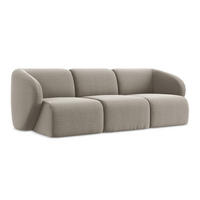 3-SITZER SOFA Samt Stoff Grau - Taupe/Schwarz, Holzwerkstoff/Kunststoff (244/75/94cm) - Makamii