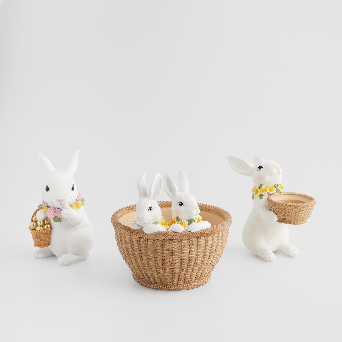 KERZENSTÄNDER Bloomfy - Weiß, Kunststoff (7.5/15/15.5cm) - home&you