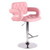 BARHOCKER Dubai, Gestell Metall in Chromoptik, Kunstleder Pink - Chromfarben/Rosa, Kunststoff/Textil (52/100/55cm) - TPFLiving