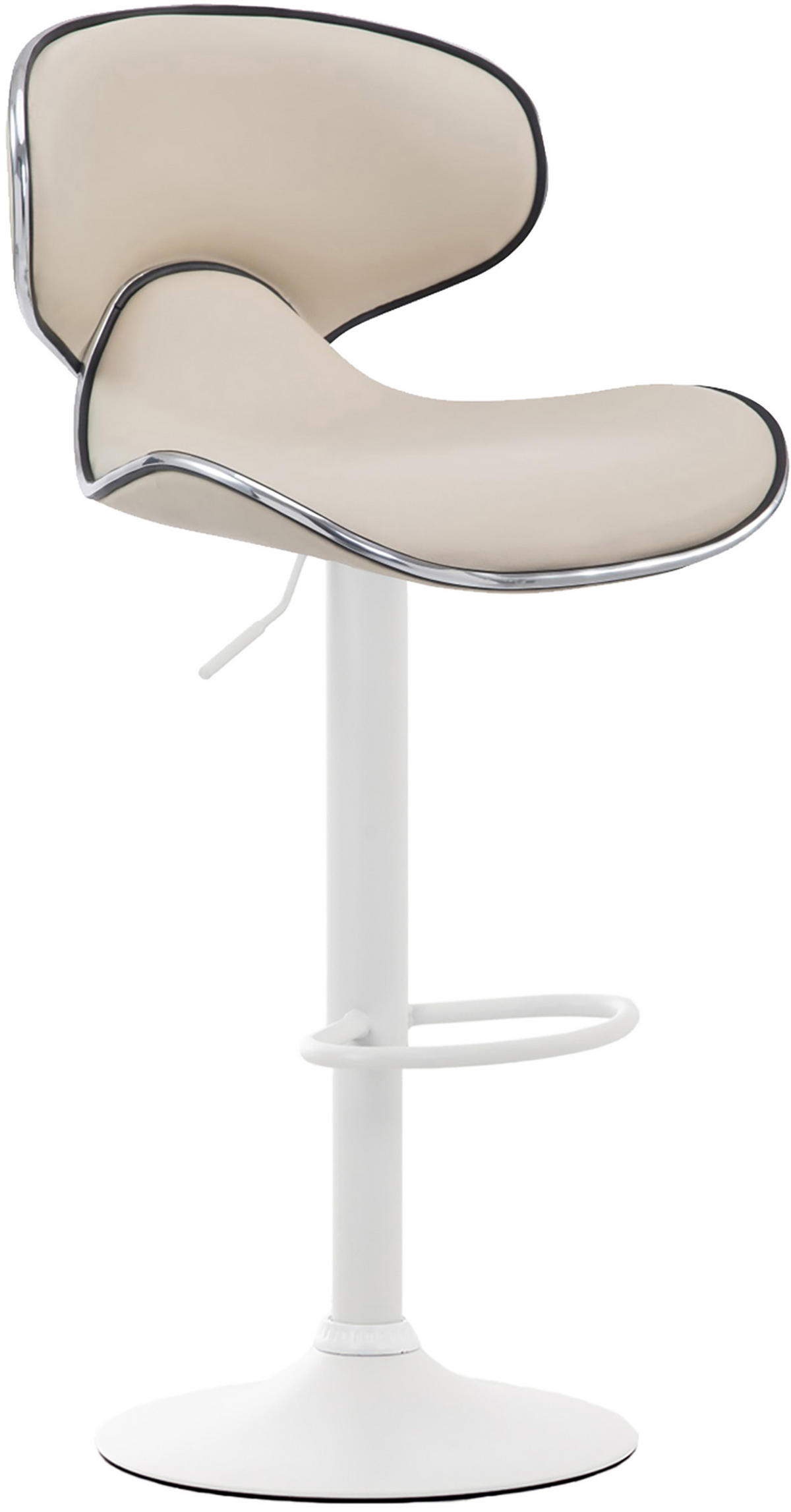 BARHOCKER 2er Set Las-Mallorcas Kunstleder weiß creme - Creme/Weiß, Kunststoff/Metall (46/108/49cm) - TPFLiving