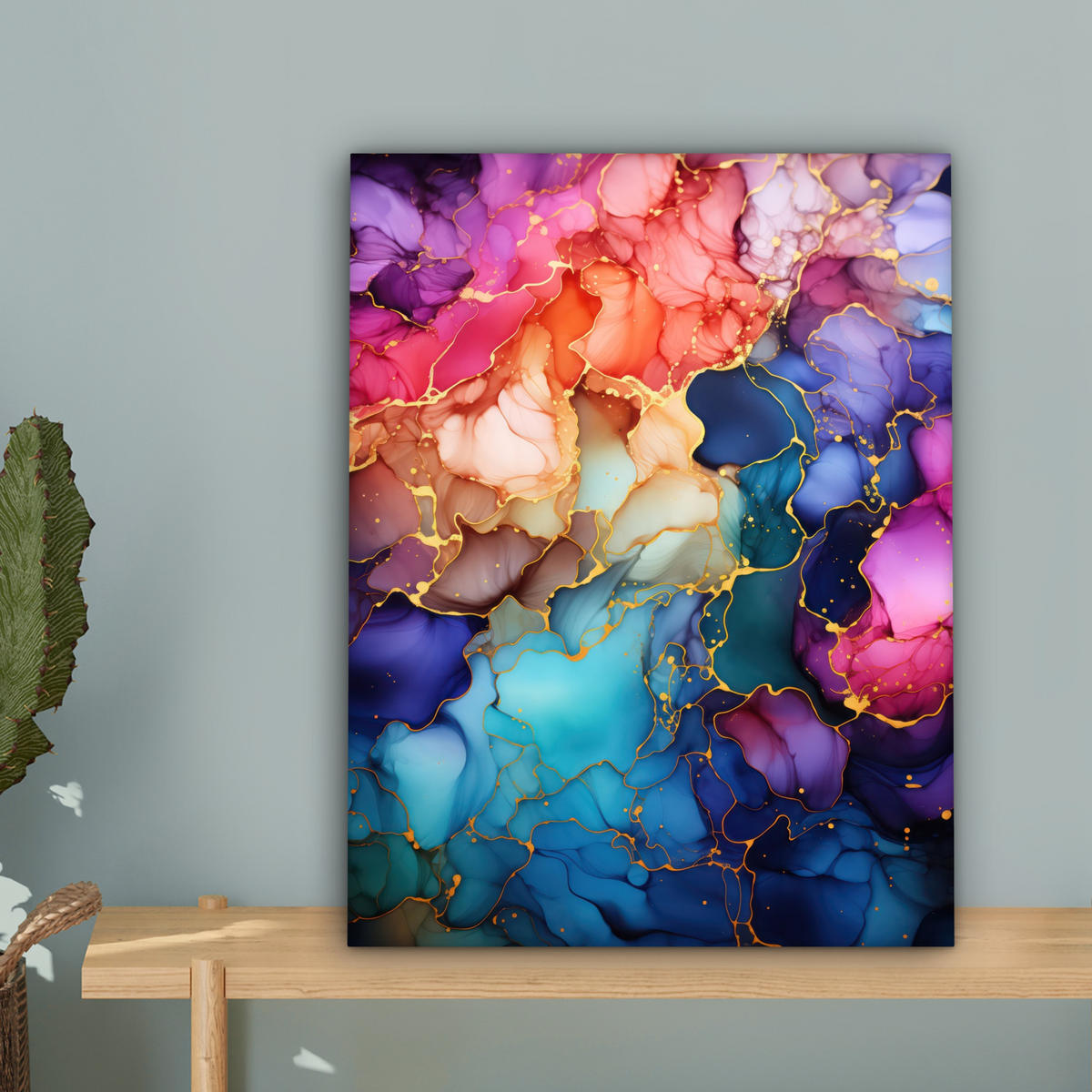 LEINWANDBILD Marmor - Bunt - Abstrakt 30x40 cm - Multicolor, Textil (30/40cm) - MuchoWow