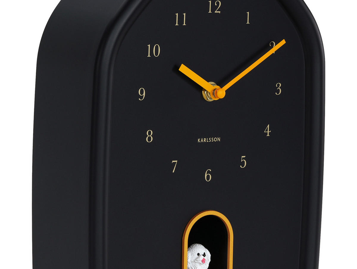 WANDUHR Modern Doggy Schwarz 29.1/29.1/29.1 cm - Schwarz, Kunststoff (29.1/29.1/29.1cm) - Karlsson