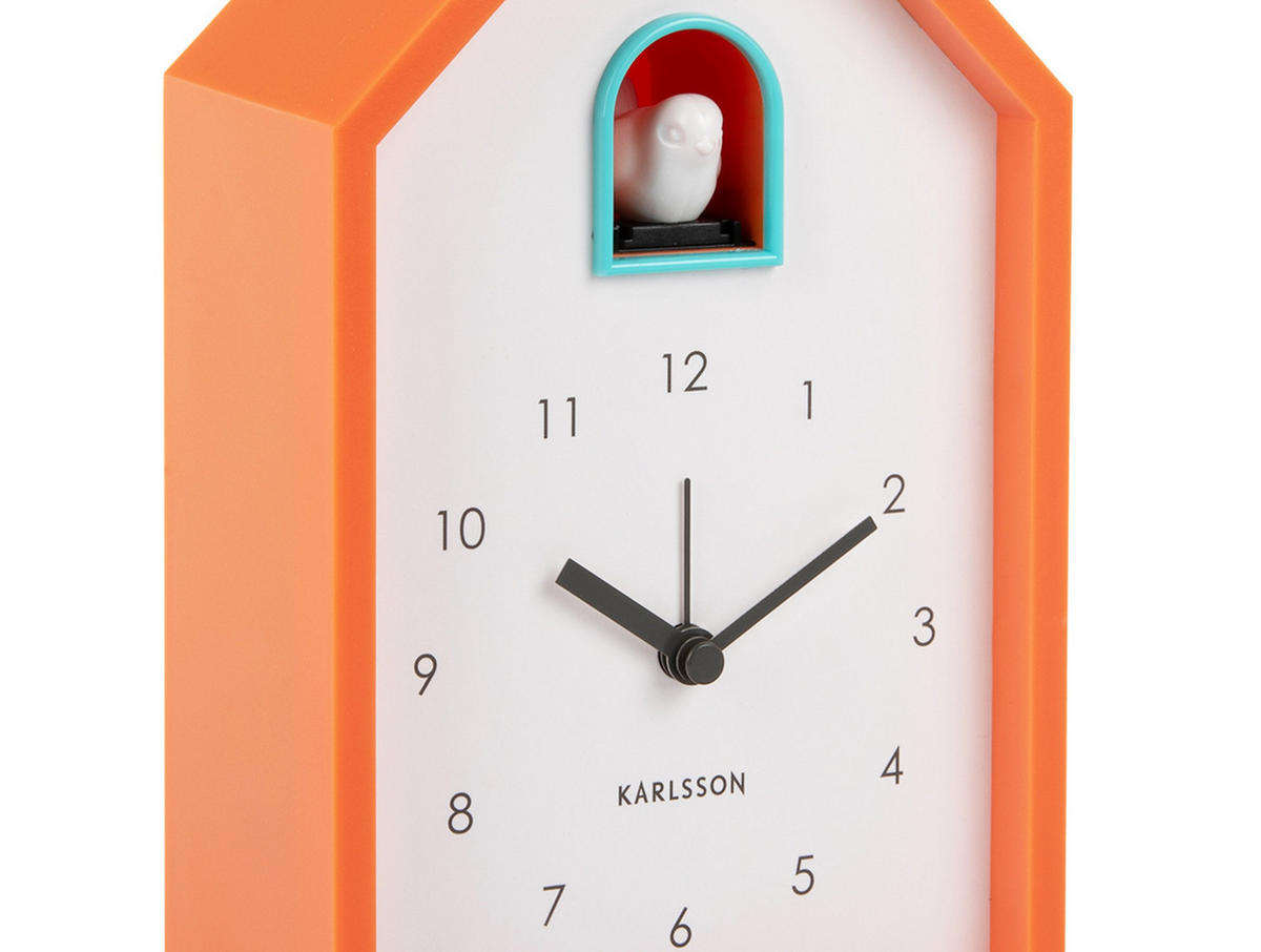 WECKER Modern Cuckoo 12/12/20 cm - Orange, Kunststoff (12/20/12cm) - Karlsson