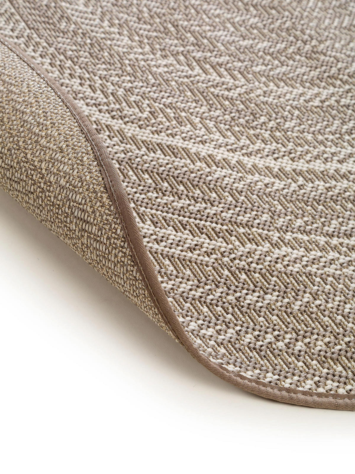 OUTDOORTEPPICH rund Metro Cream/Taupe ø 120 cm rund - Creme, Textil (120/120cm) - benuta Nest