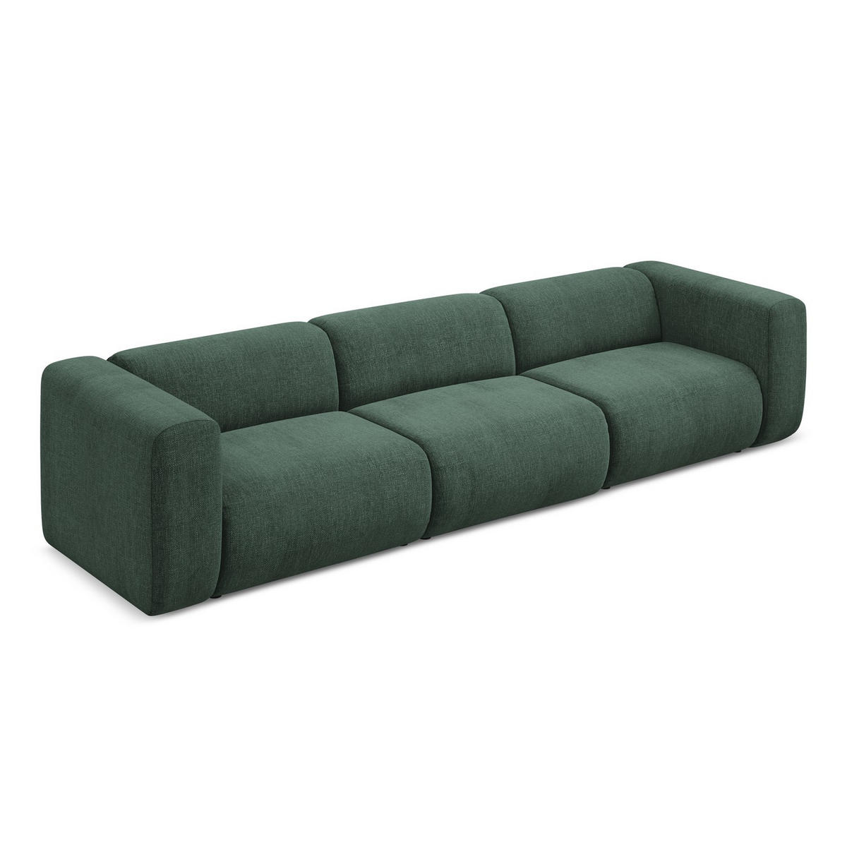 4-SITZER-SOFA Chenille Stoff Grün - Schwarz/Grün, Kunststoff/Textil (319/70/89cm) - LaMiaSofa
