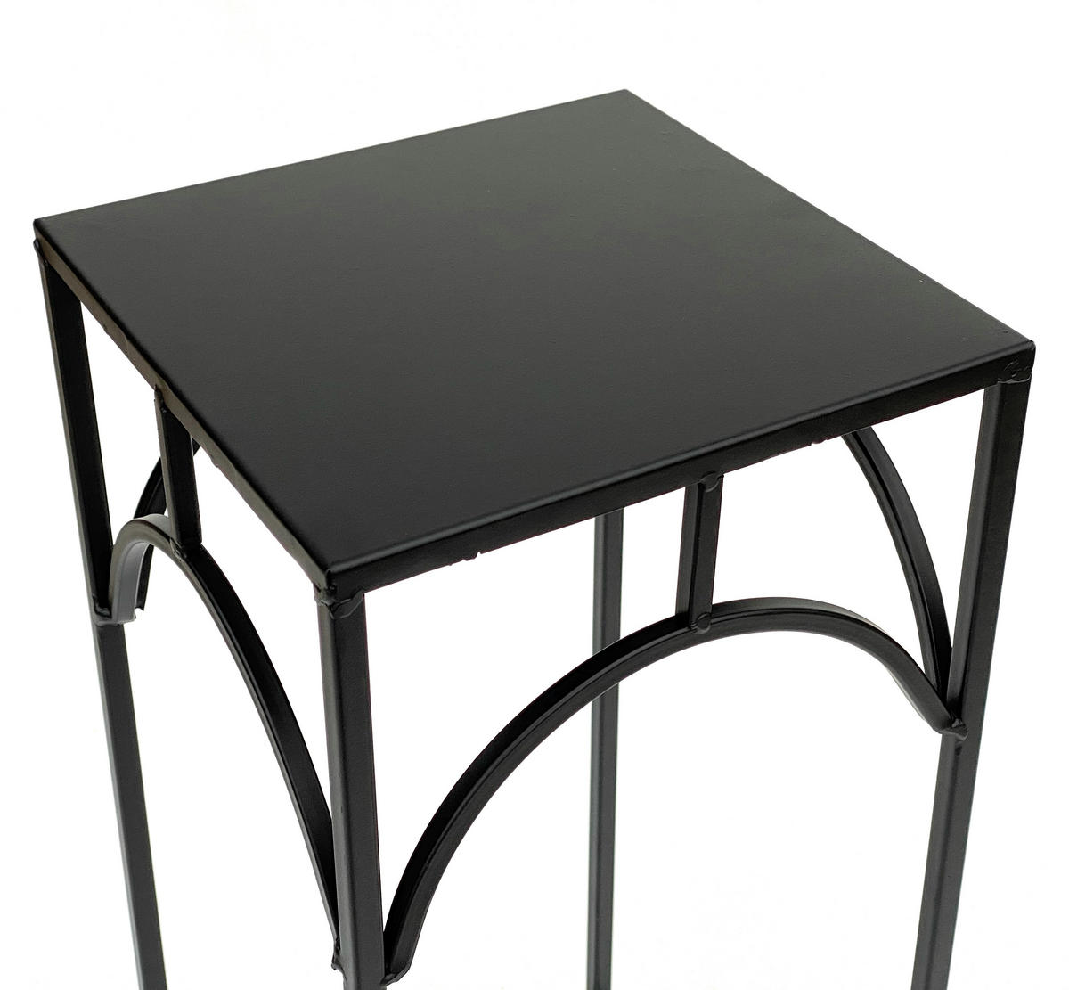 BLUMENHOCKER 3er Set Metall Schwarz Eckig 96132 - Schwarz, Metall (28/70/28cm) - DanDiBo