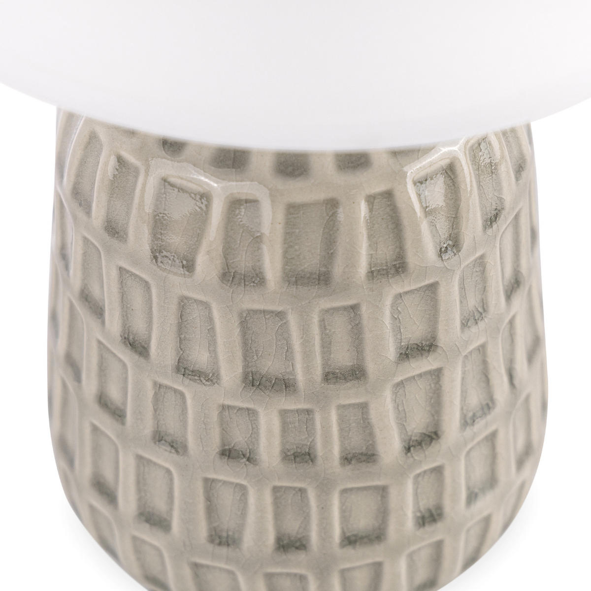 TISCHLEUCHTE STANDI, Creme, Weiß - Creme, Keramik/Textil (16.5/16.5/31.5cm) - KONSIMO®