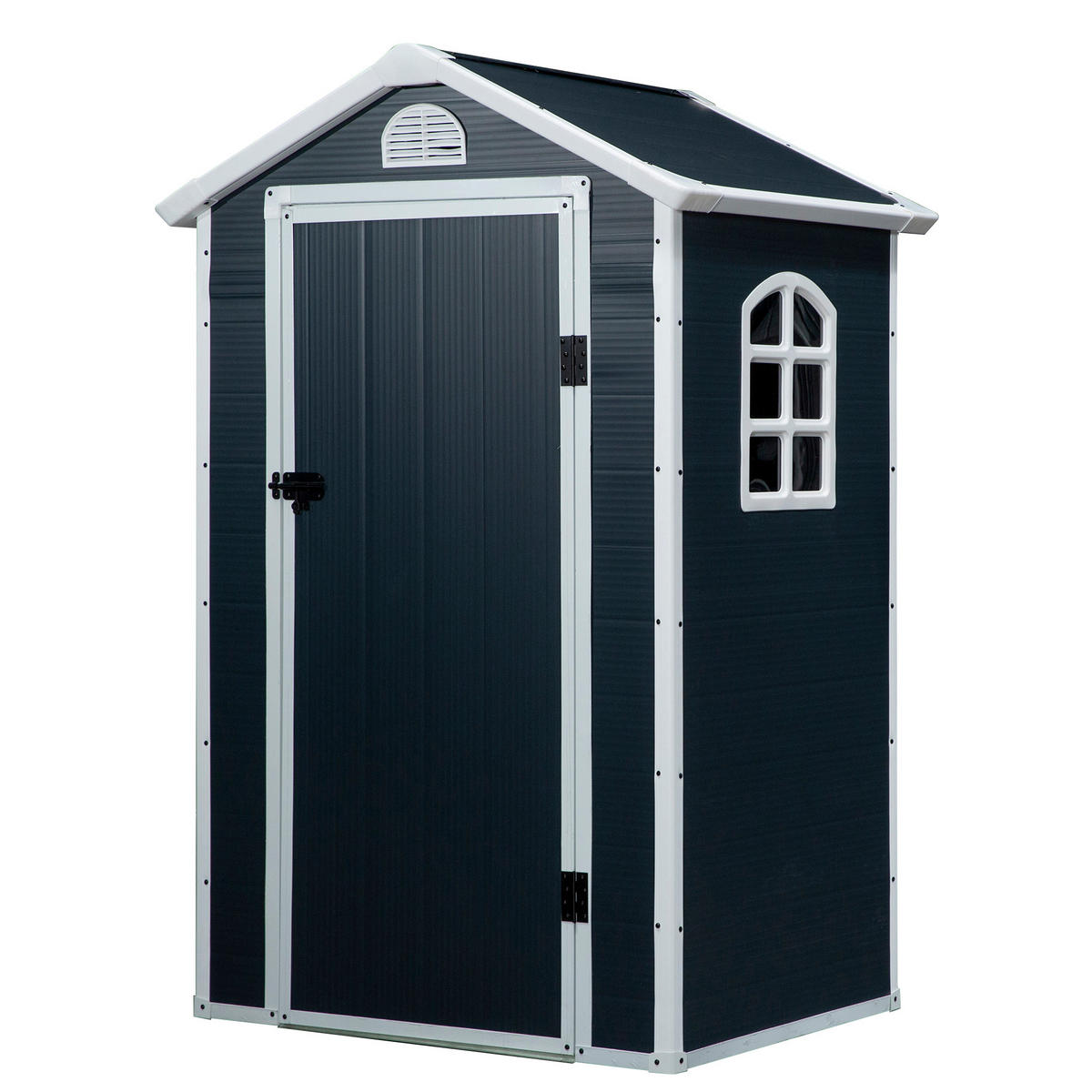 GERÄTEHAUS, Gartenhaus, Geräteschuppen mit Lüftungsfenster, Outdoor, Metall, Grau - Grau, Metall (104/204/134cm) - Outsunny