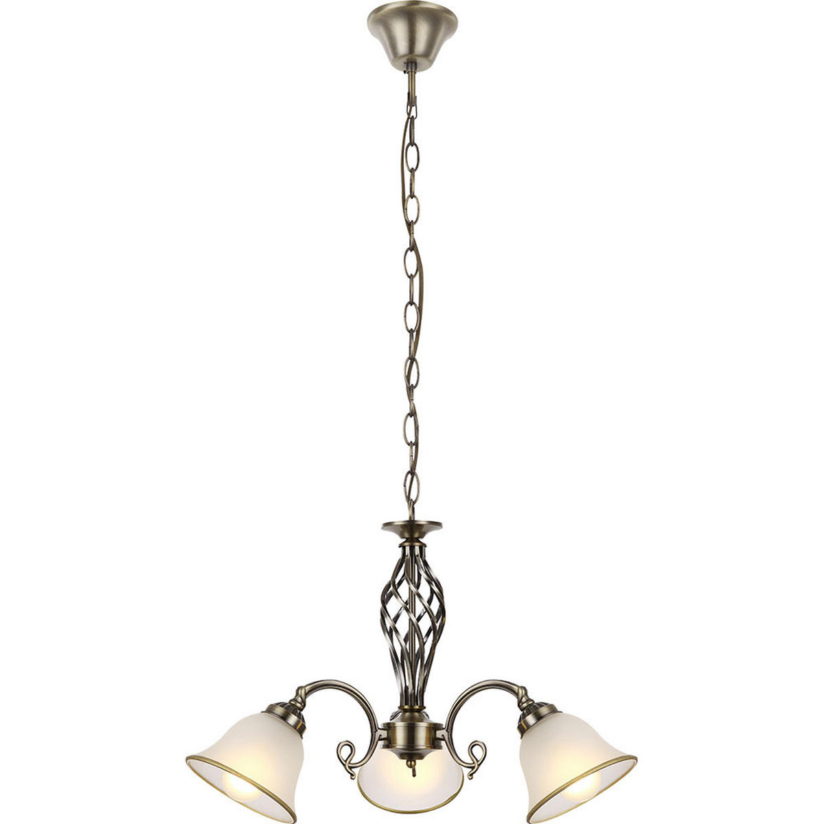 KRONLEUCHTER ODIN Altmessing Messing - Messingfarben, Glas (60/60/120cm) - Globo Lighting