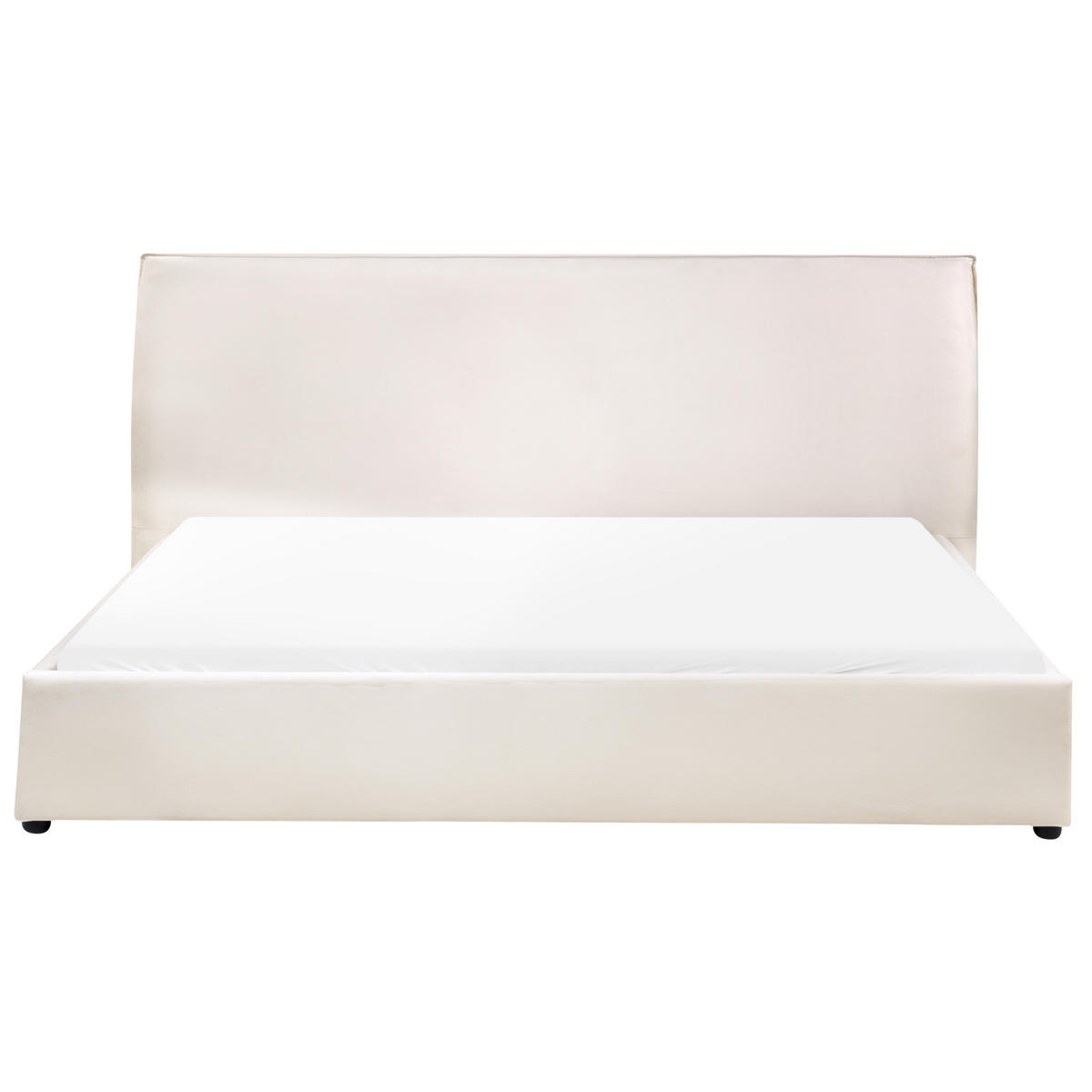 VODNA POSTELJA žamet 180/200 cm kremasto bela Lavaur - krem, tekstil (180/200cm) - Beliani