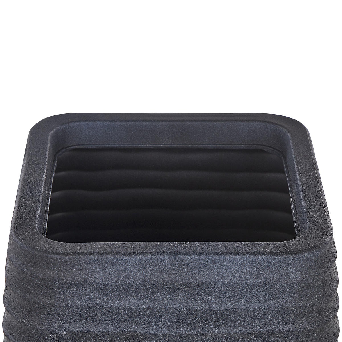 BLUMENTOPF schwarz quadratisch 50/50/49 cm Parikia - Schwarz, Naturmaterialien (49cm) - Beliani