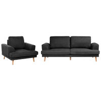 SADA POHOVEK 4-místná Látka Černá Kildal - černá, textil (280/90/96cm) - Beliani
