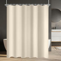 DUSCHVORHANG Beige 300 x 200 cm mit beschwertem Saum und 20 Ringen - Beige, Textil (300/200cm)