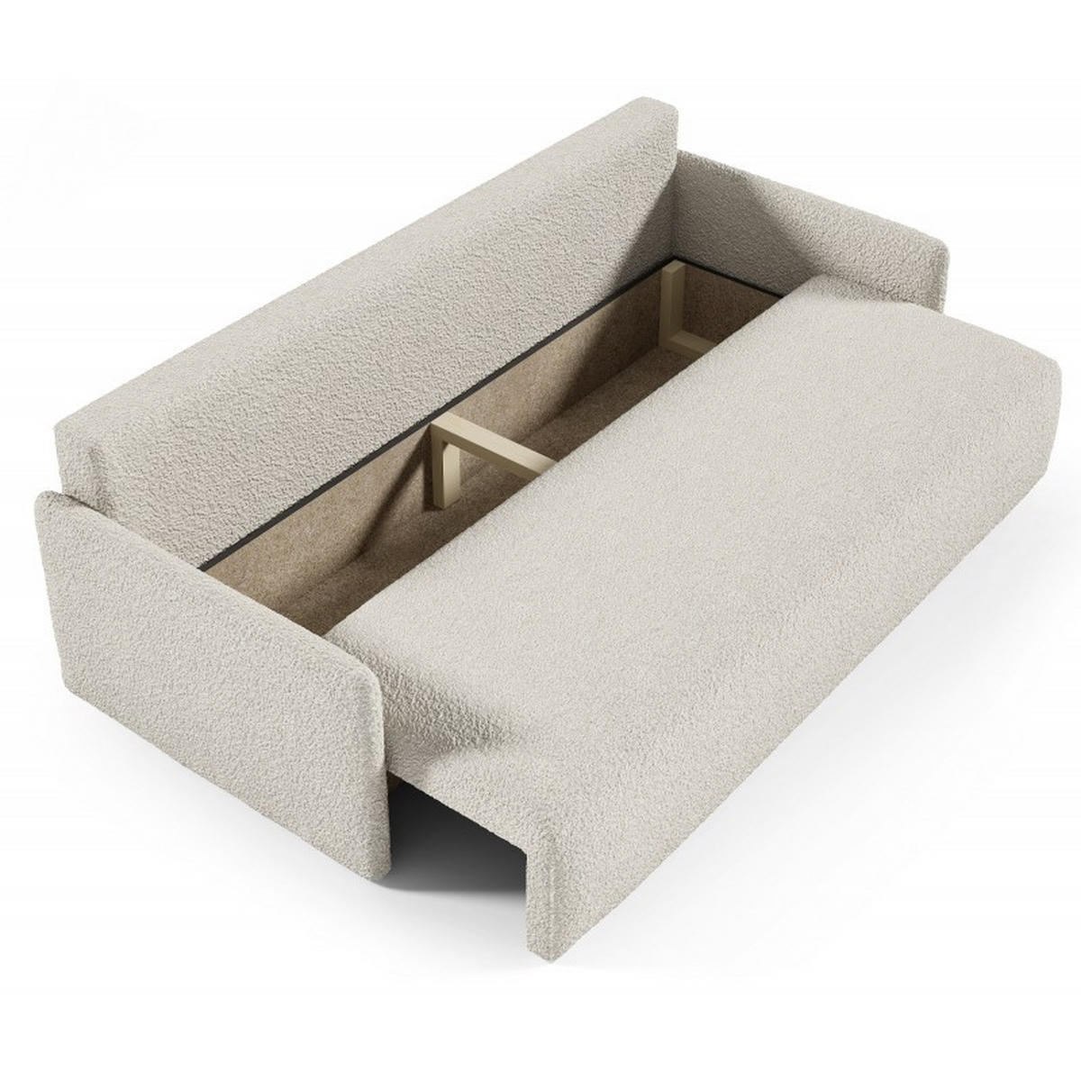 SCHLAFSOFA GLOV, Sofa mit Schlaffunktion und Bettkasten, Farbe: Grau, Bouclé-Stoff - Grau, Textil (206/95/87cm) - Sepro Meble