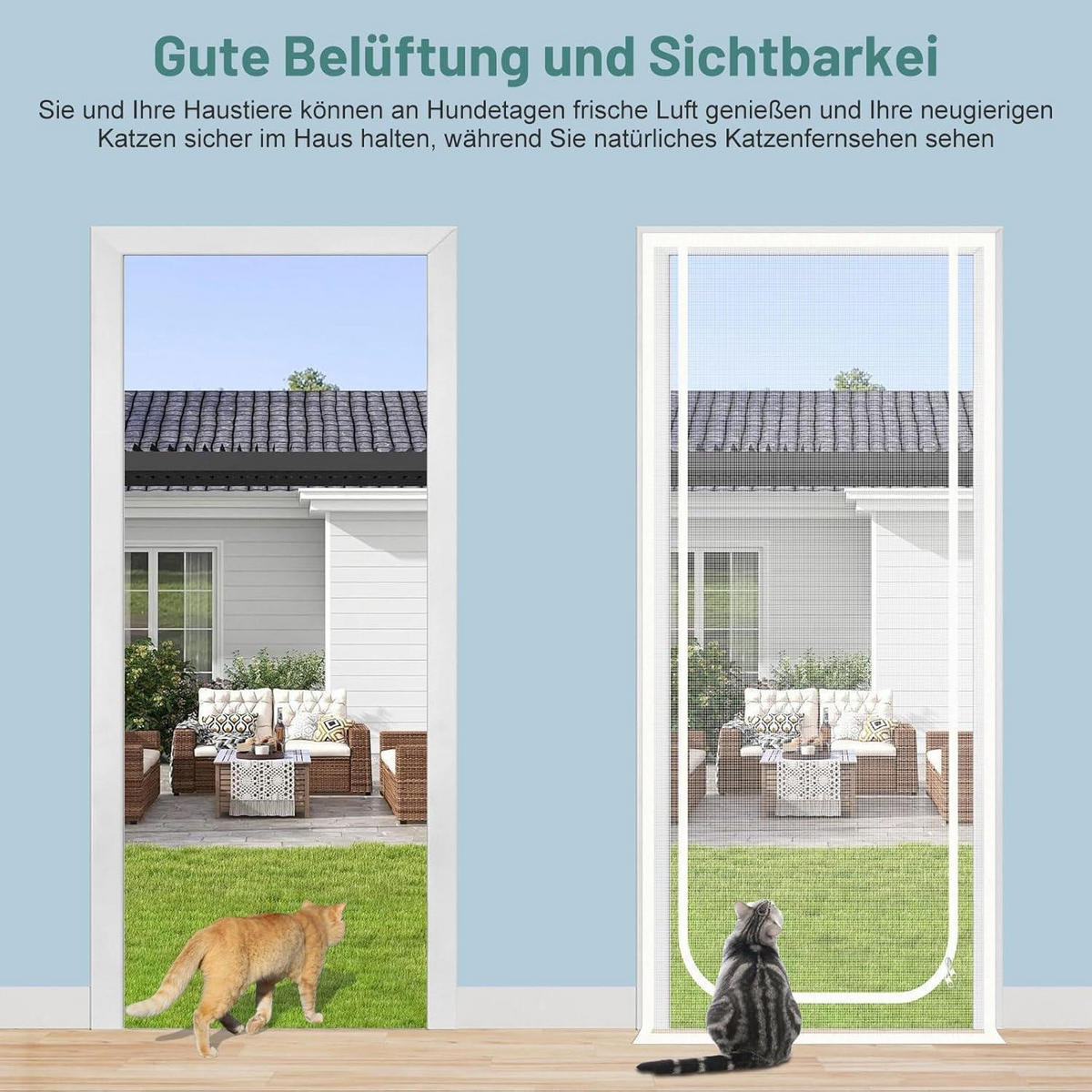 KATZENGITTERTÜR 140 x 240 cm verstärkt weiß - Weiß, Kunststoff (20/30/3cm)