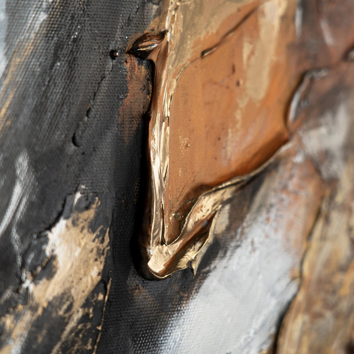 GEMÄLDE Goldene Symphonie II Schattenfugenrahmen Gold 180x120 cm - Goldfarben, Holz (180/120cm) - YS-art gallery