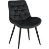 ESSZIMMERSTUHL Samt schwarz - Schwarz, Textil/Metall (56/85/63cm) - CLP
