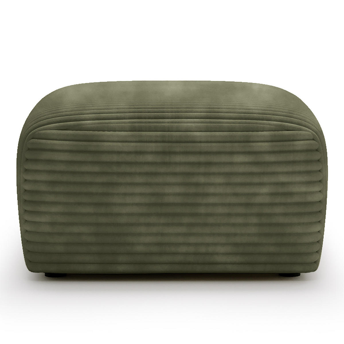 POLSTERHOCKER - Cord - Schwarz/Grün, Kunststoff/Textil (110/40/72cm) - home24