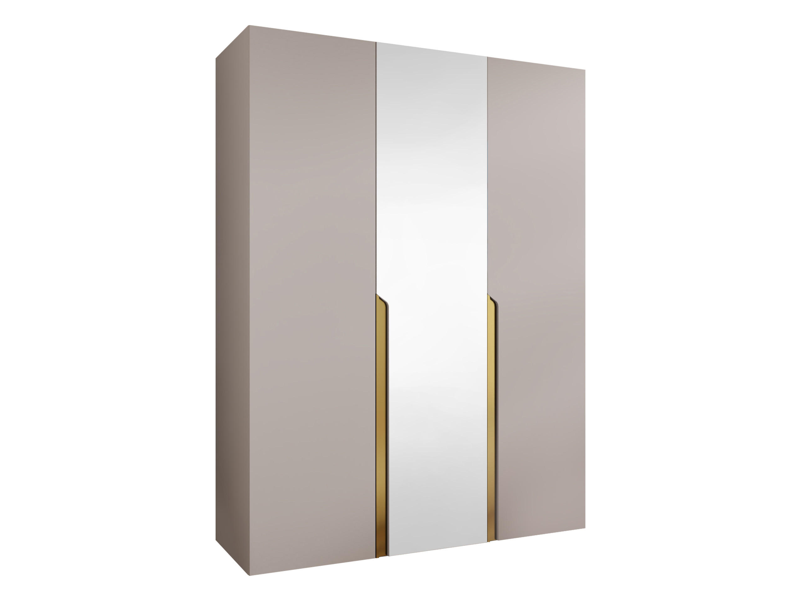 DREHTÜRENSCHRANK Mila II 150 - Kaschmir/Goldfarben, Holzwerkstoff/Kunststoff (150/202/52cm) - MIRJAN24