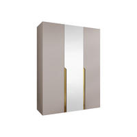 DREHTÜRENSCHRANK Mila II 150 - Kaschmir/Goldfarben, Holzwerkstoff/Kunststoff (150/202/52cm) - MIRJAN24