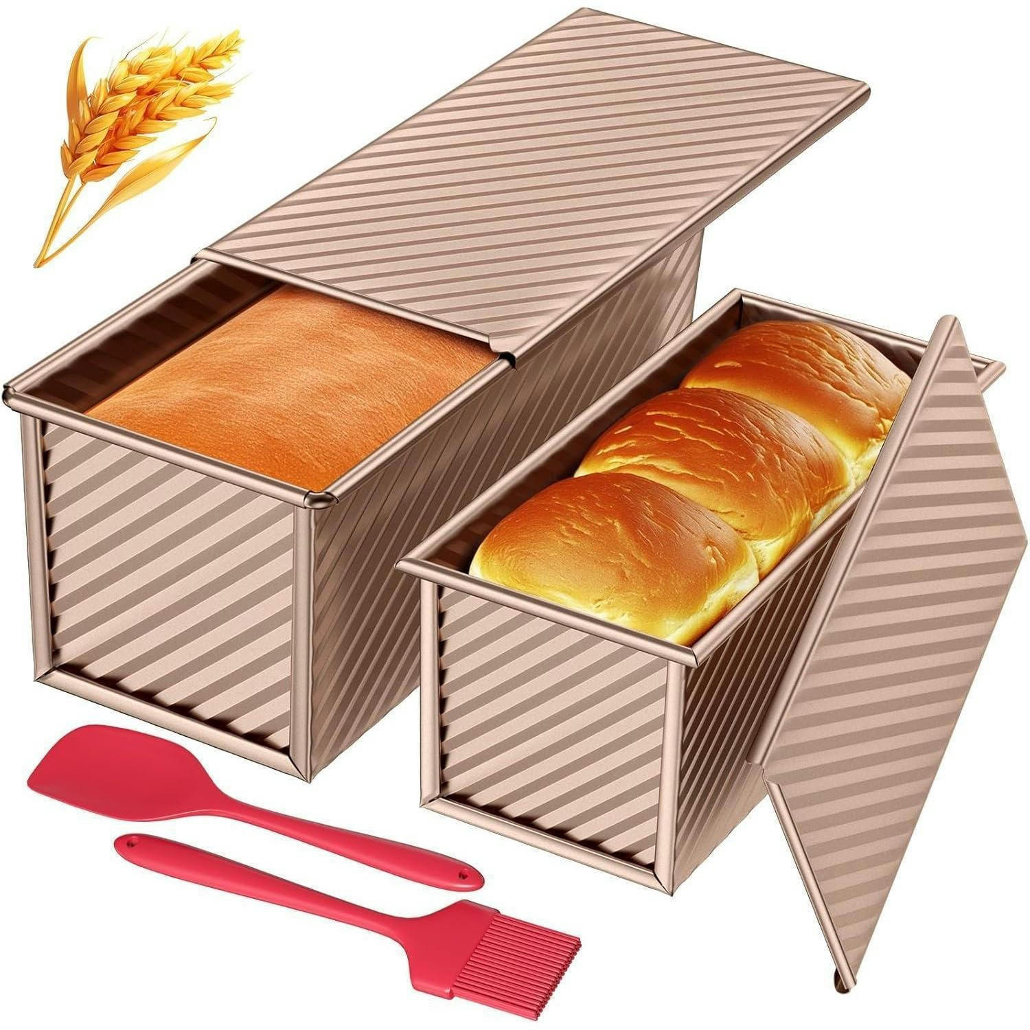 BROTBACKFORM Set 4-teilig Roségold - Hellbraun, Metall (22/12/12cm)