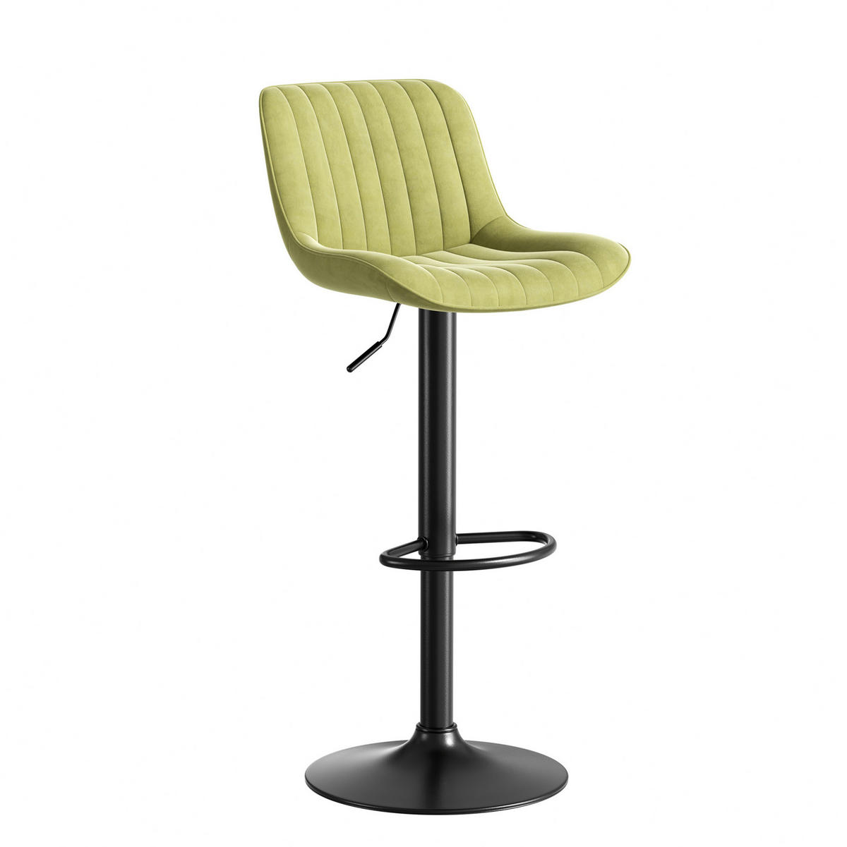 BARHOCKER höhenverstellbar 87 - 109 cm Samt Grün 2er-Set - Grün, Metall (46/87/47.1cm) - Meubliv