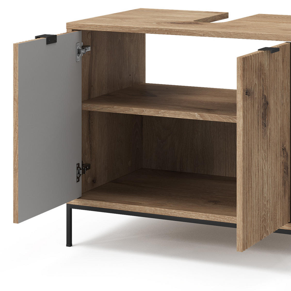 WASCHTISCHUNTERSCHRANK Eliza Viking Oak 70 x 63 cm mit 2 Türen - Eiche Wotan/Sonoma Eiche, Holzwerkstoff (70/63/45.1cm) - Vicco