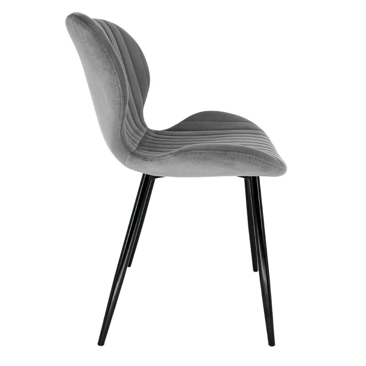 ČALÚNENÁ STOLIČKA, zamat, kovové nohy, sivá, 44/77/51,5 - sivá, textil (44/77/52cm) - RAUMHIRSCH FURNITURE