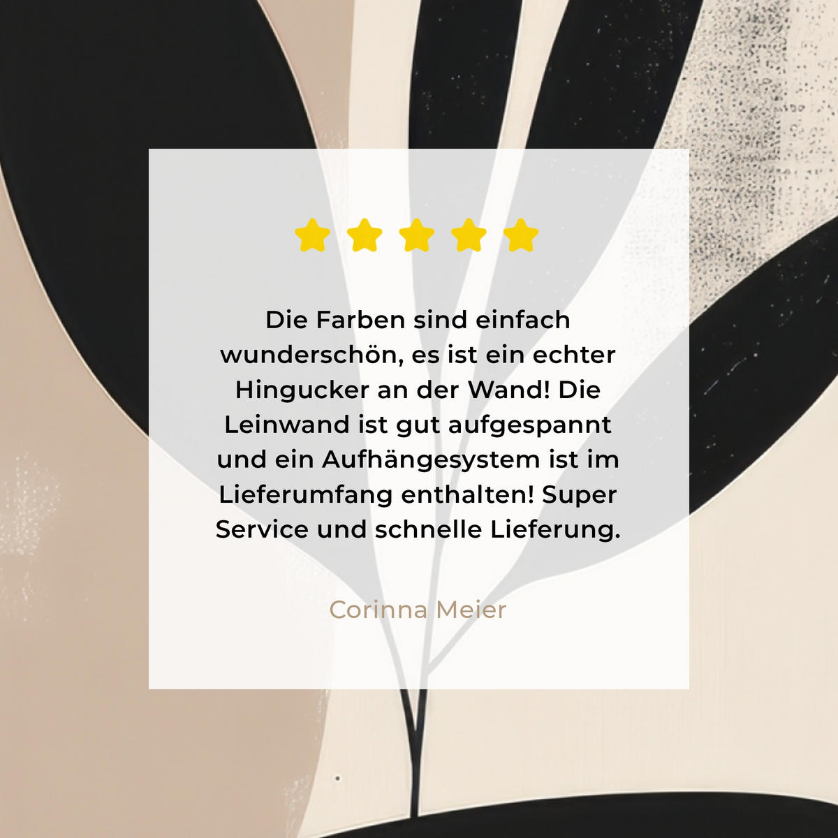 LEINWANDBILD Pflanze - Beige - Japanisch 50x50 cm - Schwarz, Textil (50/50cm) - MuchoWow