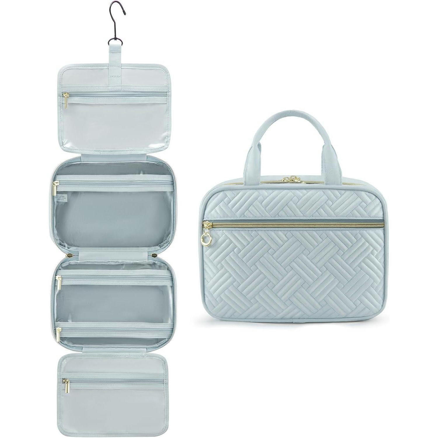 KULTURTASCHE Damen Hellblau mit Haken 28 cm - Hellblau, Kunststoff (20/11/28cm)