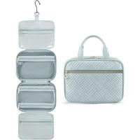KULTURTASCHE Damen Hellblau mit Haken 28 cm - Hellblau, Kunststoff (20/11/28cm)