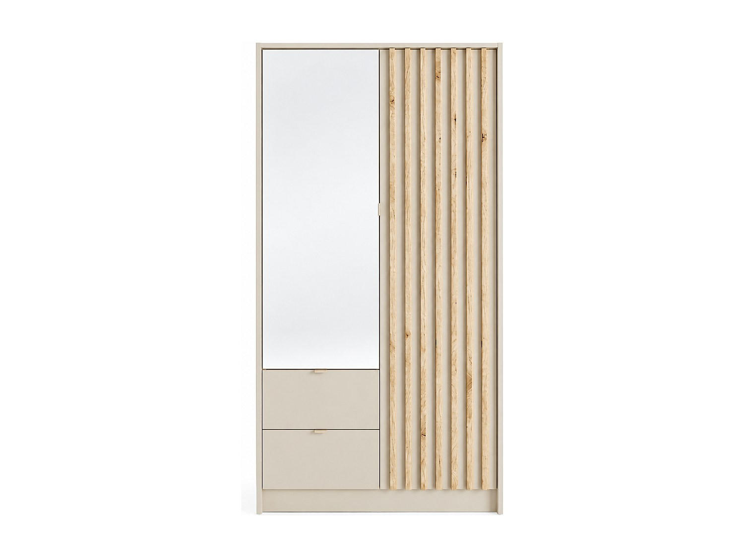 Vente-Unique Kleiderschrank Beige, Natur 101.7x200.5x54.5 cm